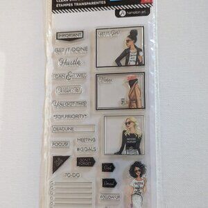 NWT Stamps Rong Rong 22 pc Clear Hampton Art Planner Schedule Fashion Crafts NEW